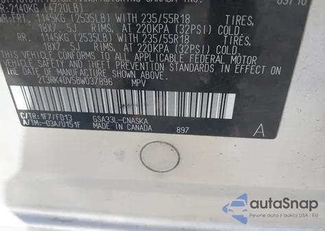 2011 Toyota Rav4 Sport V6 z USA, uszkodzony, nr VIN 2T3RK4DV5BW037896